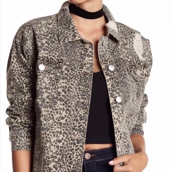 denim jacket with animal print